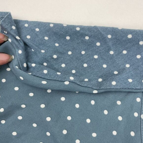 LOFT Women's Sz S Blue White Polka Dot Blouse Top Shirt Multi Fabric Rayon Poly - Picture 5 of 8